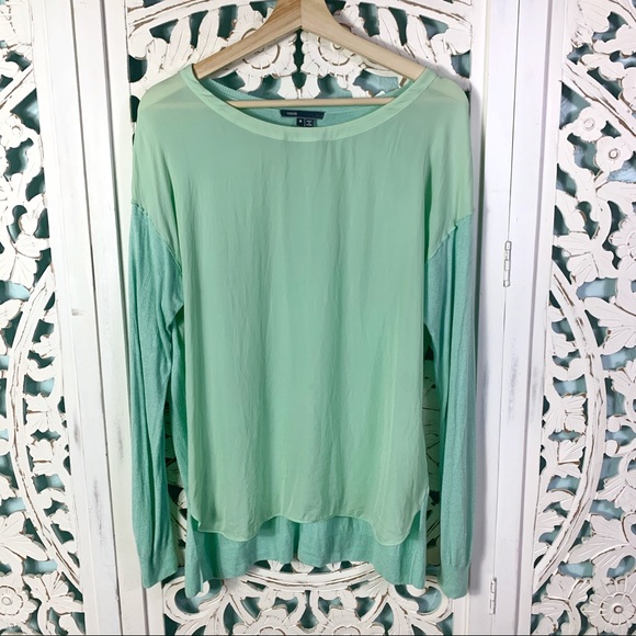 Vince. Mint Green Silk Tunic Top - Picture 1 of 7